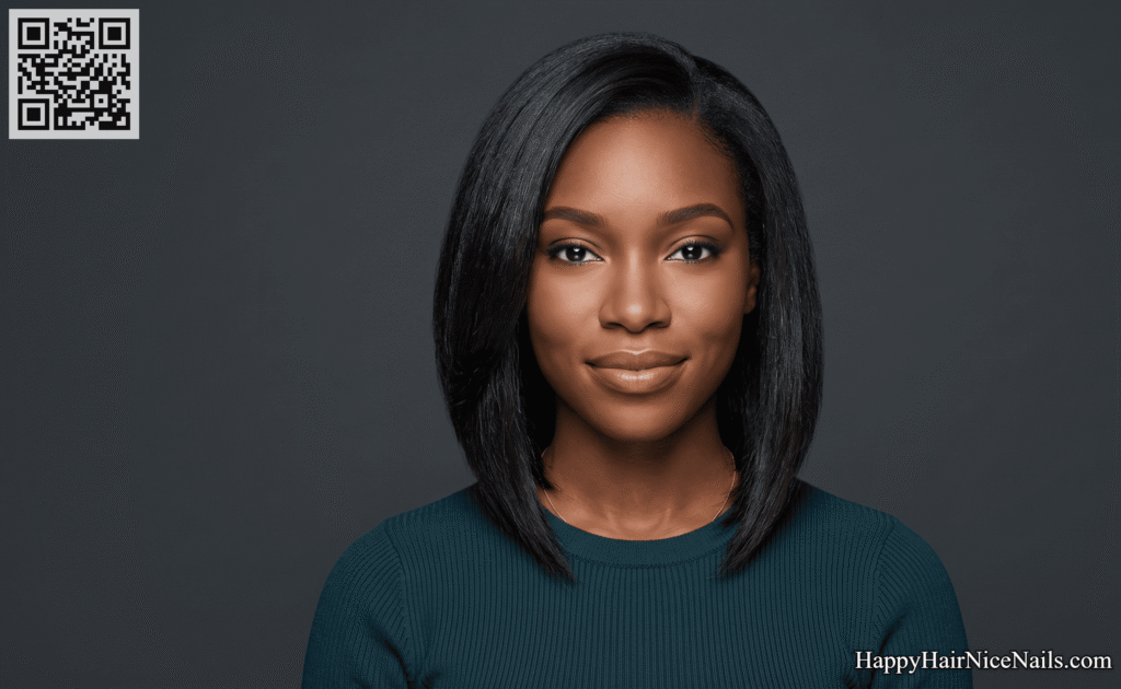 Angled Lob — Shorter-Back, Longer-Front Lob Hairstyles for Round Face Definition