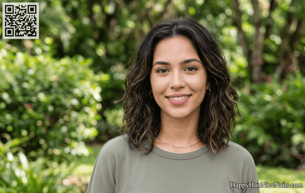 Point-Cut Textured Lob — Softly Frayed Lob Hairstyles for Round Face Movement