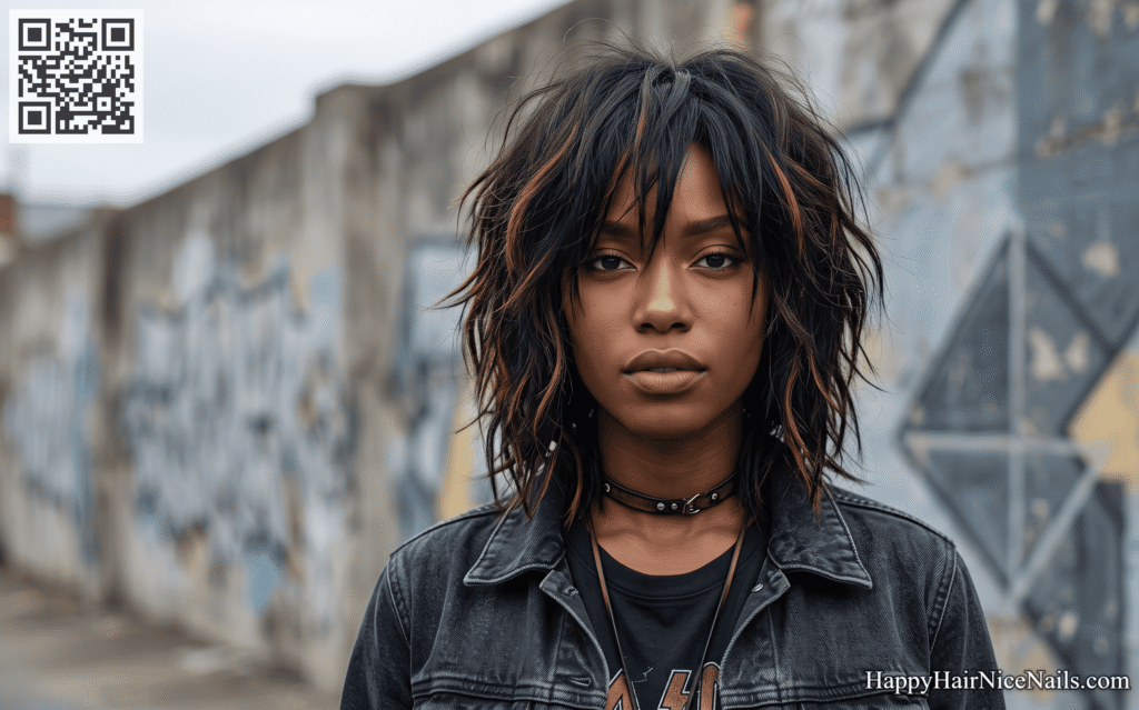Shaggy Layered Lob — A Wolf-Inspired Lob Hairstyle for Round Face Edge