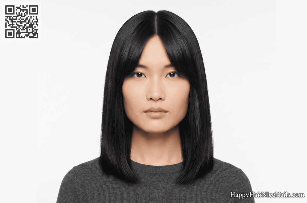 Center-Parted Lob with Curtain Bangs