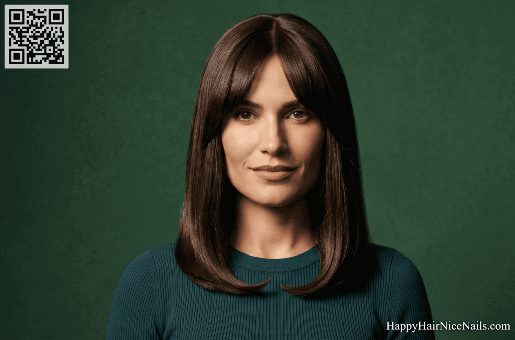 Lob with Curtain Bangs and Heavy Face-Framing Length