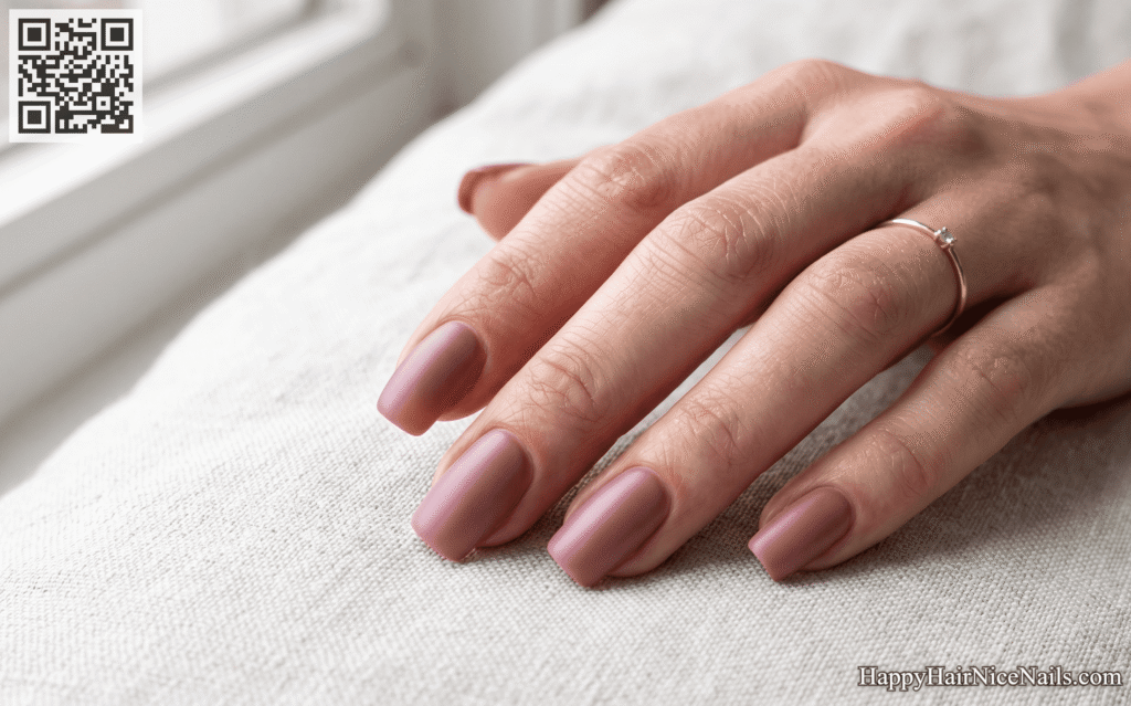 Dusty Rose Satin: Romantic Minimal Spring Nails