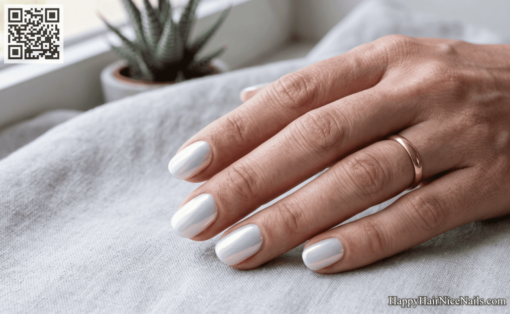 Cloud White Chrome: Final Minimal Spring Nails Statement
