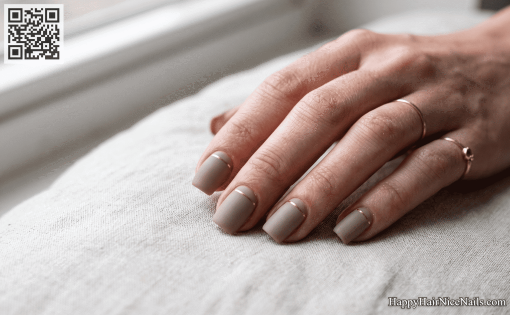  Taupe Line: Structured Minimal Spring Nails