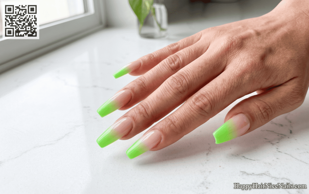 Neon Green Ombre Neon Summer Nails