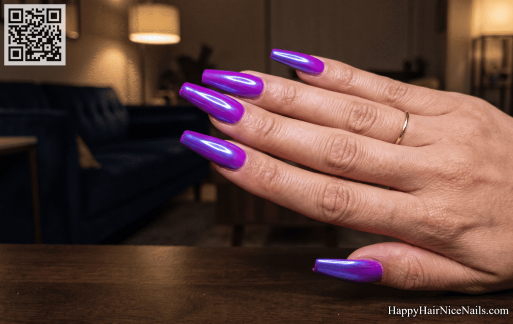  Neon Purple Chrome Neon Summer Nails