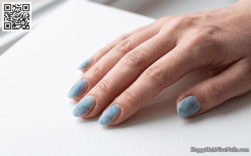 Watercolor Lagoon Nails