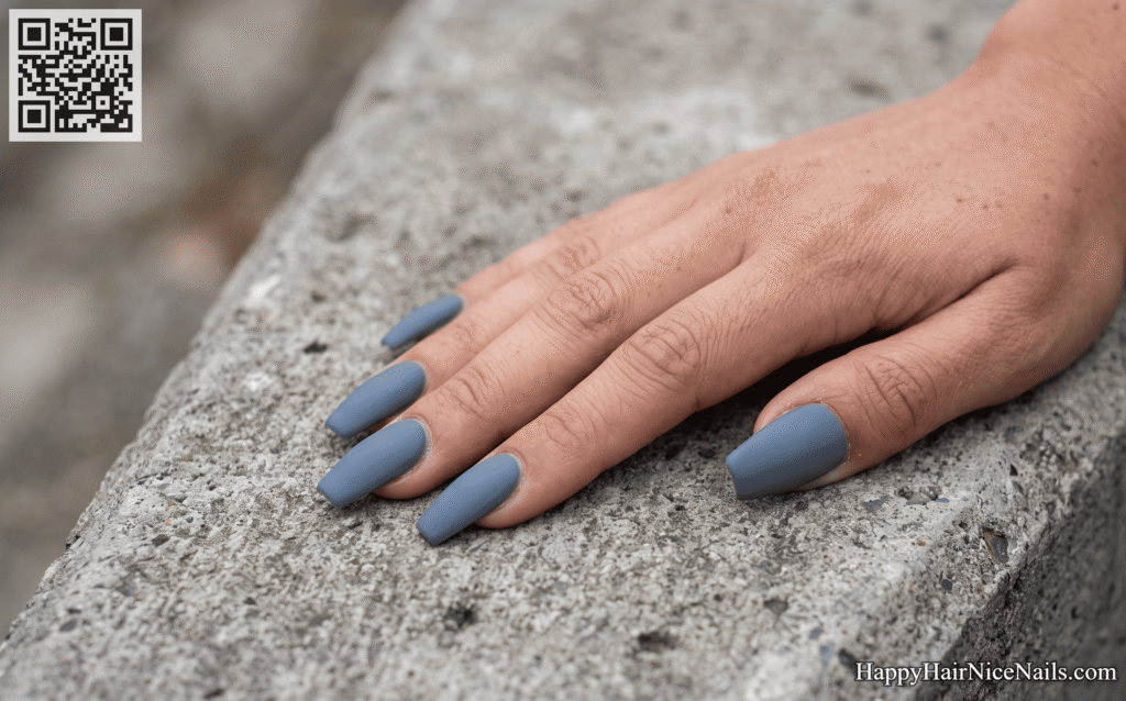 Matte Storm Grey Nails