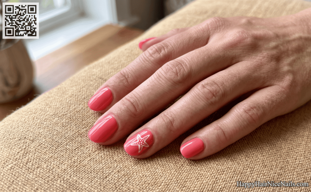 Starfish Coral Pink Nails