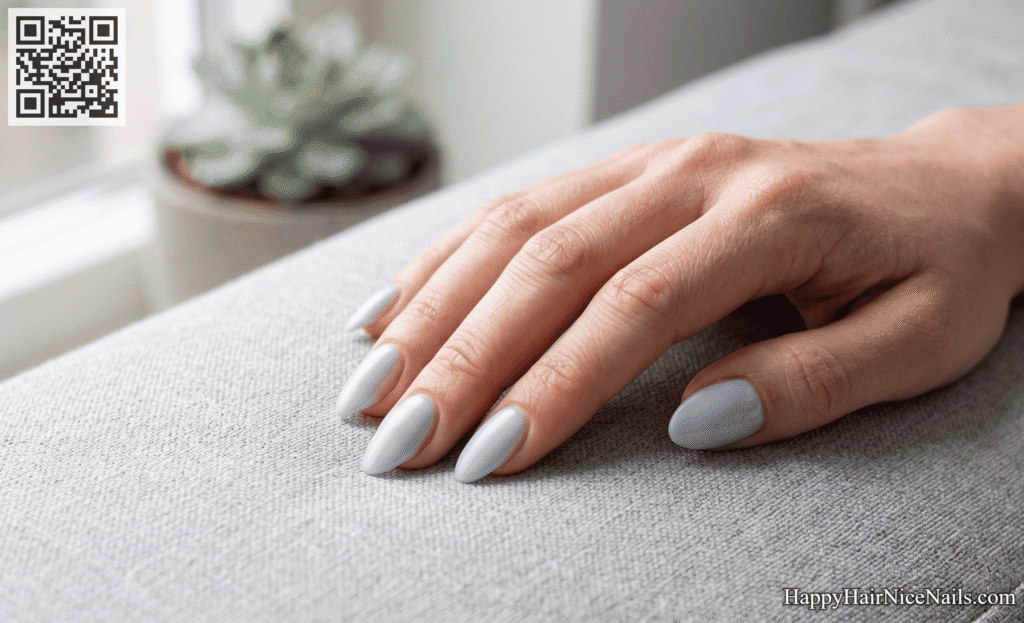 Ocean Mist Pale Blue Nails