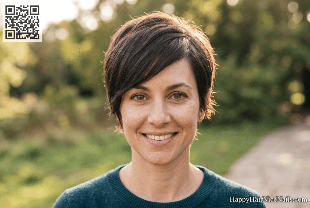 The Long Pixie Cut with Side-Swept Fringe