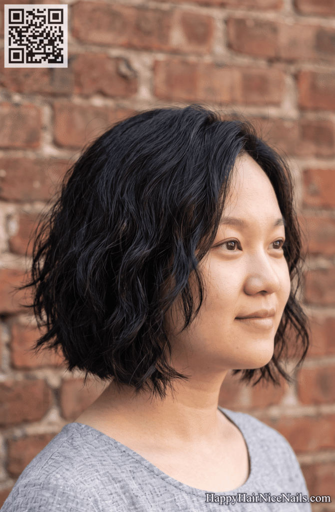 Choppy-Ends Round Face Bob