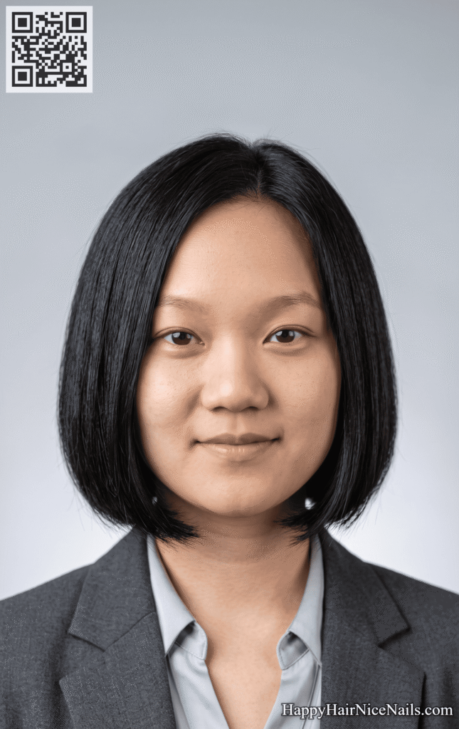  Blunt-with-Texture Round Face Bob