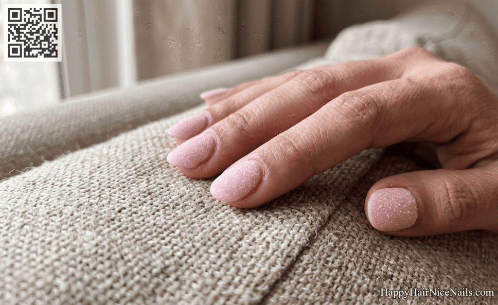Baby Pink Sugar Texture Spring Acrylic Nails