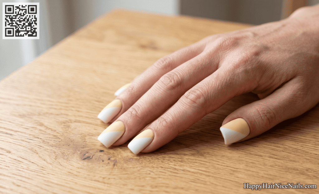 Butter Yellow Color-Block Spring Acrylic Nails