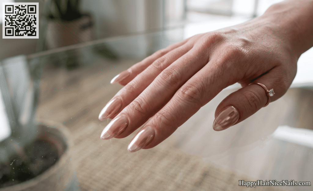 Glass Spring Chrome Nails