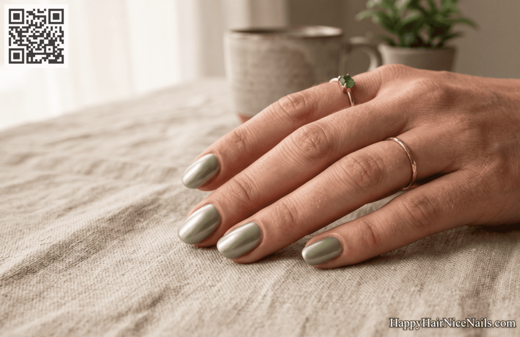 Satin chrome Spring Chrome Nails