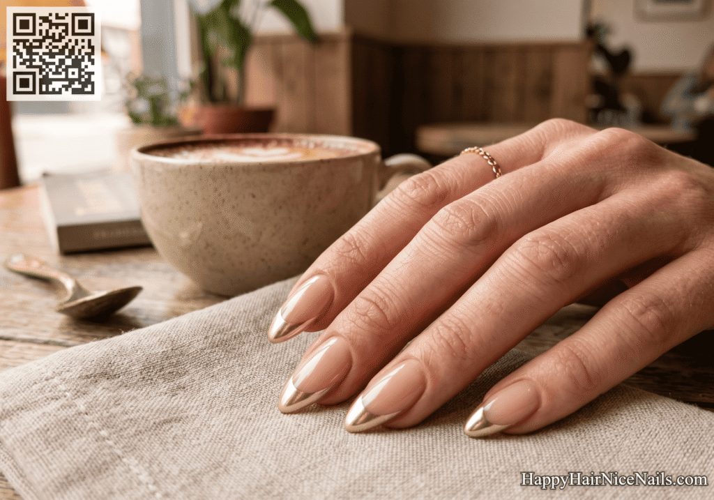 Chrome French tip Spring Chrome Nails