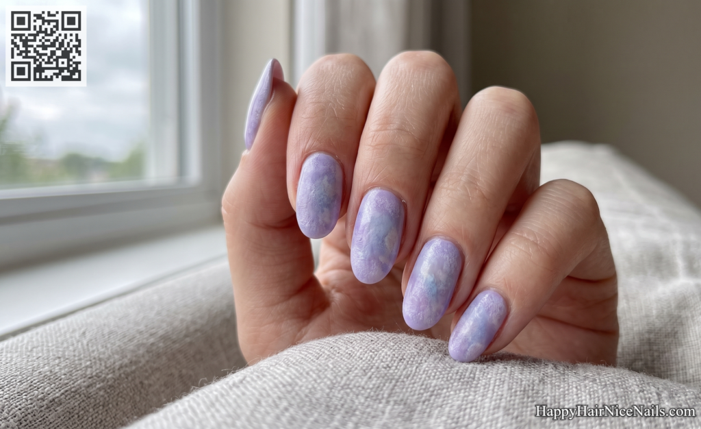 Lilac Cloud Spring Gel Nails