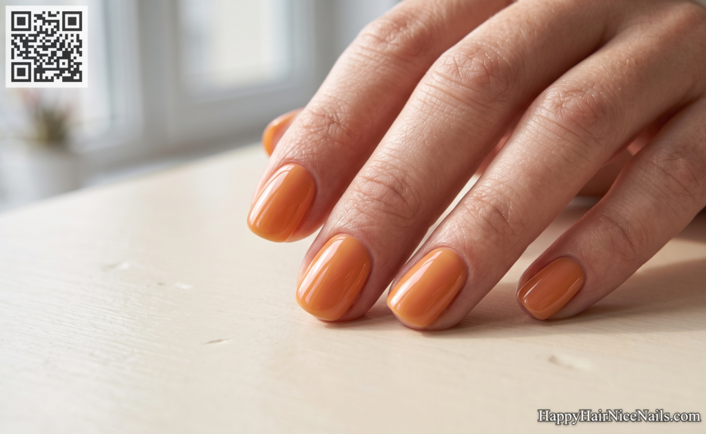 Apricot Glazed Spring Gel Nails