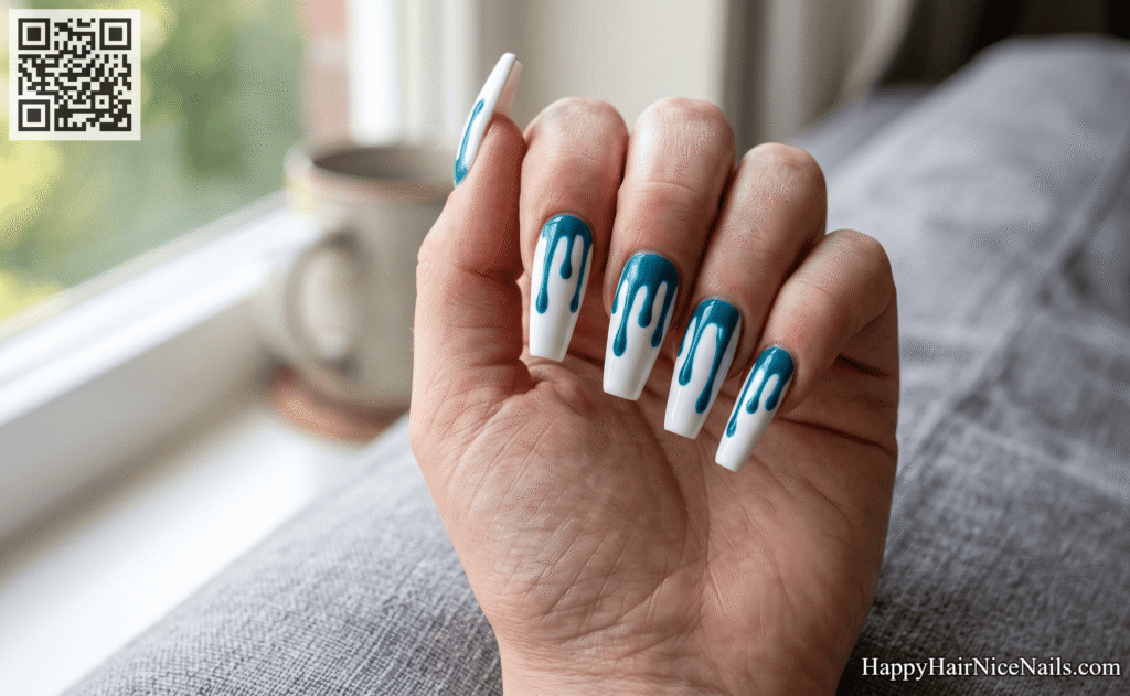 Aqua Marble Drip