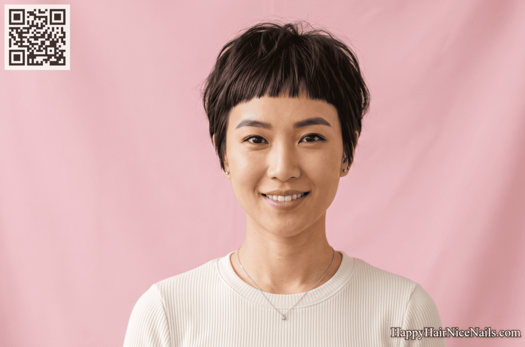 Micro-Bangs Textured Pixie Cuts