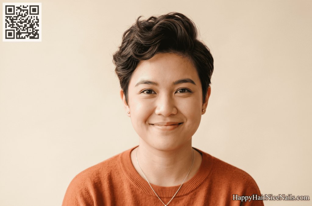 Soft Textured Pixie Cuts for Round Faces