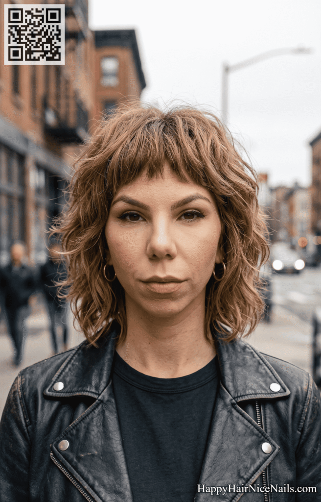  Shaggy Layered Bob With Micro-Fringe