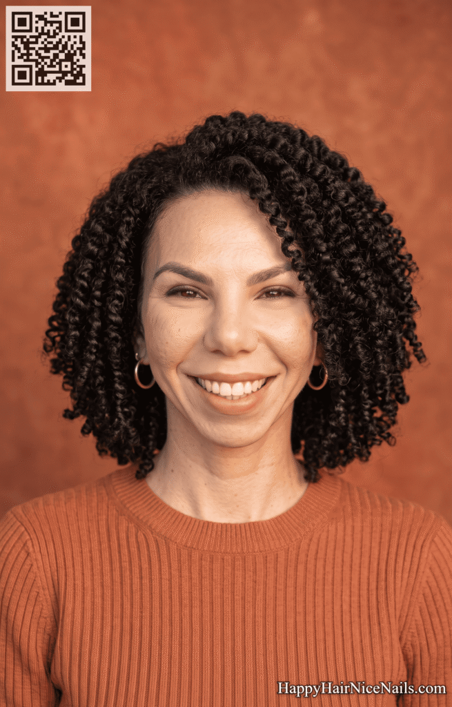  Natural Coily Bob With Twist-Out Definition