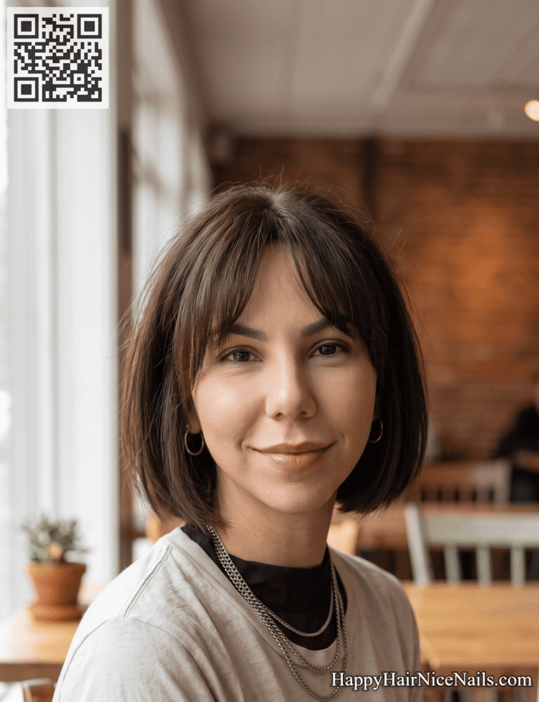 French Bob With Curtain Bangs