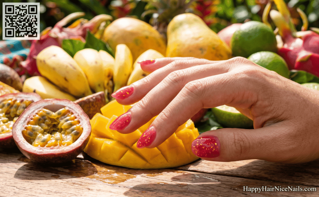Tropical Nails: Tropical Punch Jelly