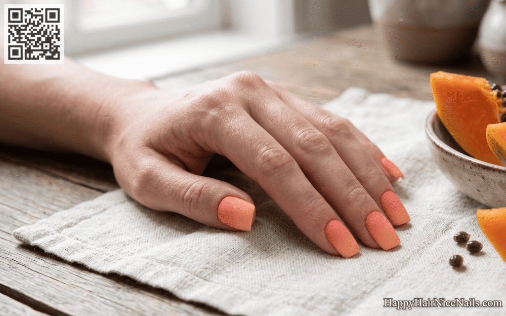 Tropical Nails: Papaya Ombre Matte