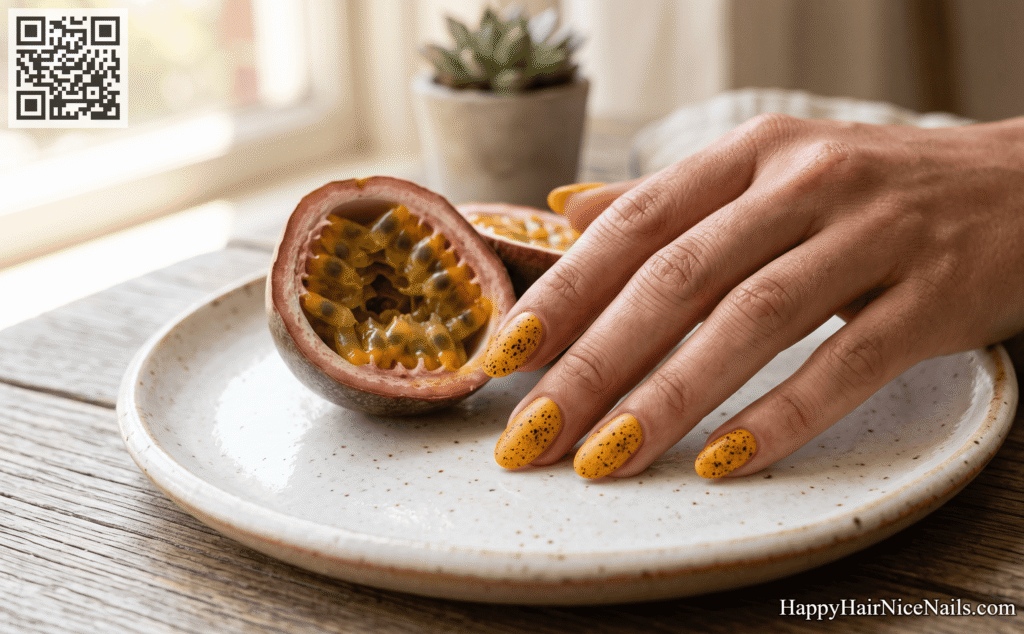 Tropical Nail: Passionfruit Speckled