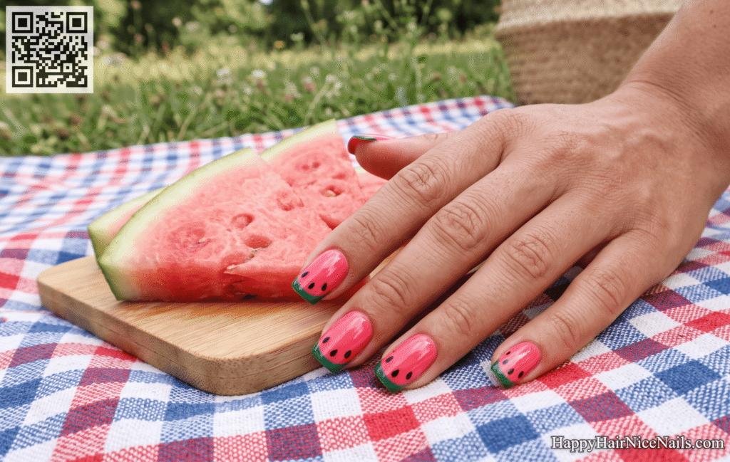 Tropical Nail: Watermelon Tropic Twist