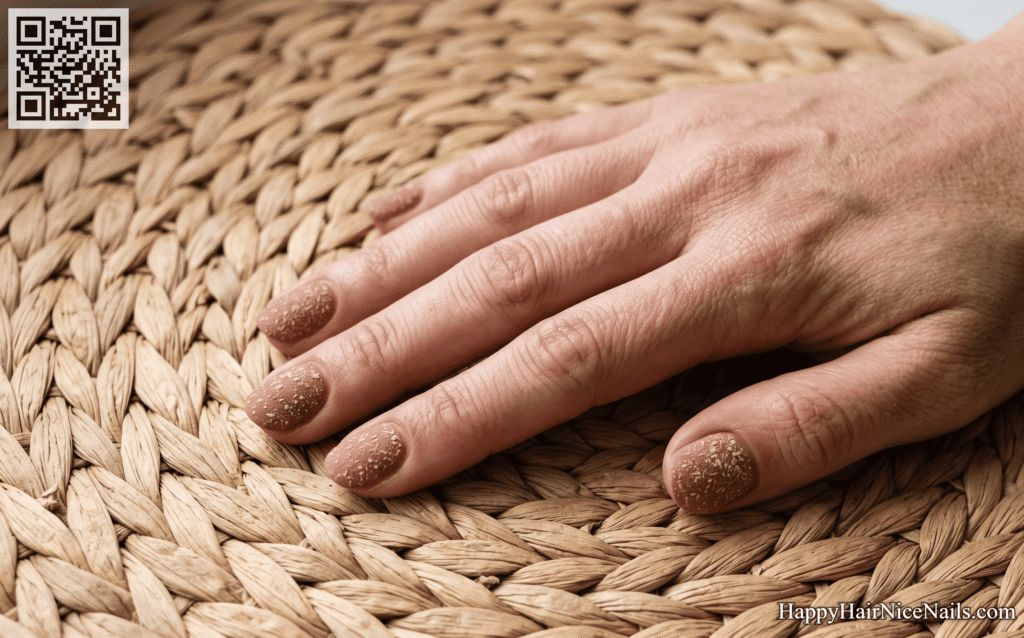 Tropical Nails: Coconut Husk Textured Nude