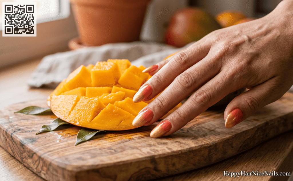 Tropical Nails: Mango Sunset Gradient