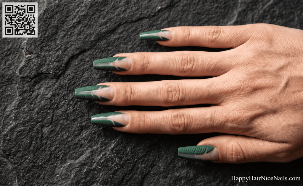 Tropical Nails: Banana Leaf Negative Space