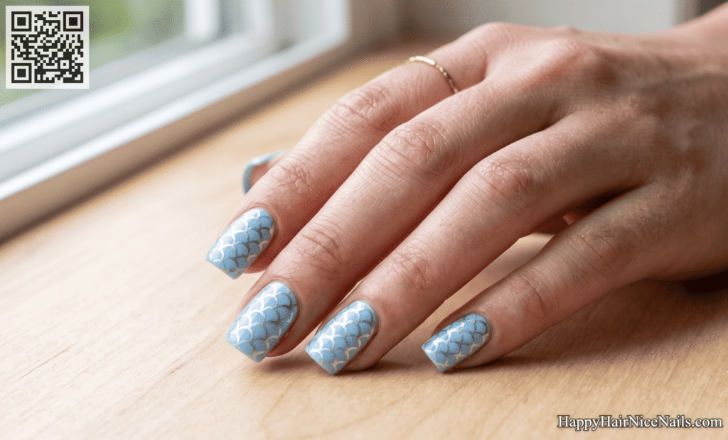 Fish Scale Vacation Nails
