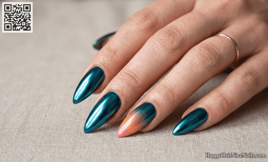 Deep Teal Nails