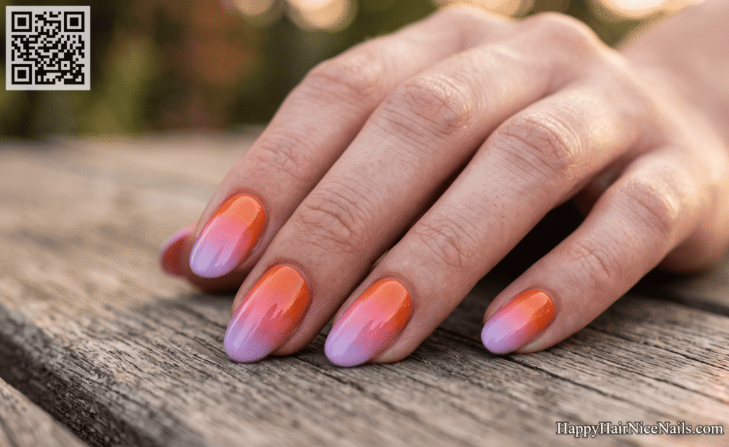 Sunset Gradient Vacation Nails