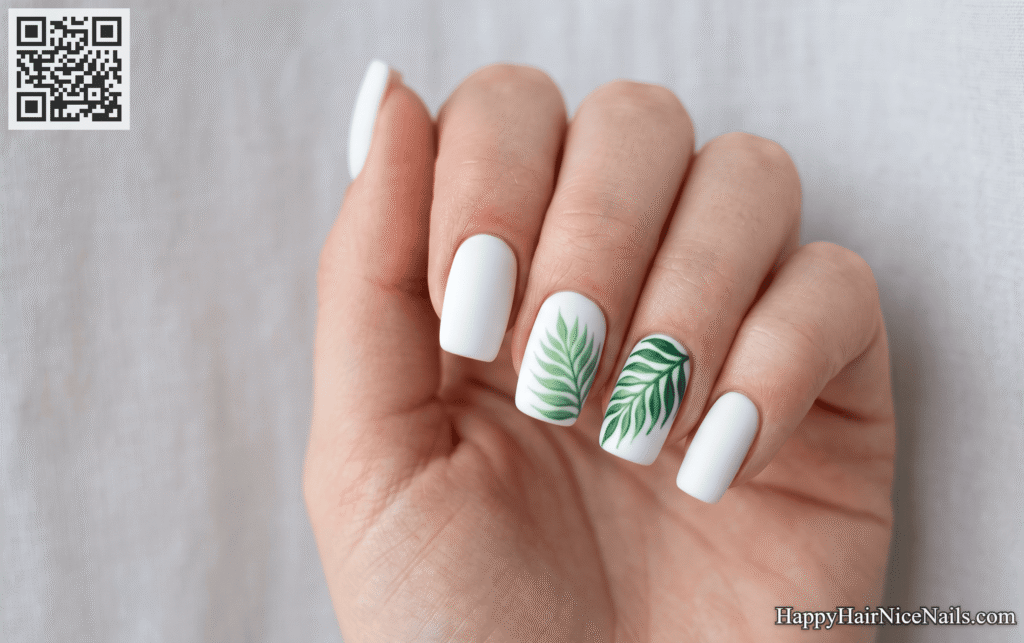 palm Leaf Vacation Nails