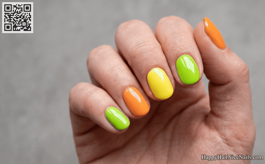 Citrus Lime Vacation Nails