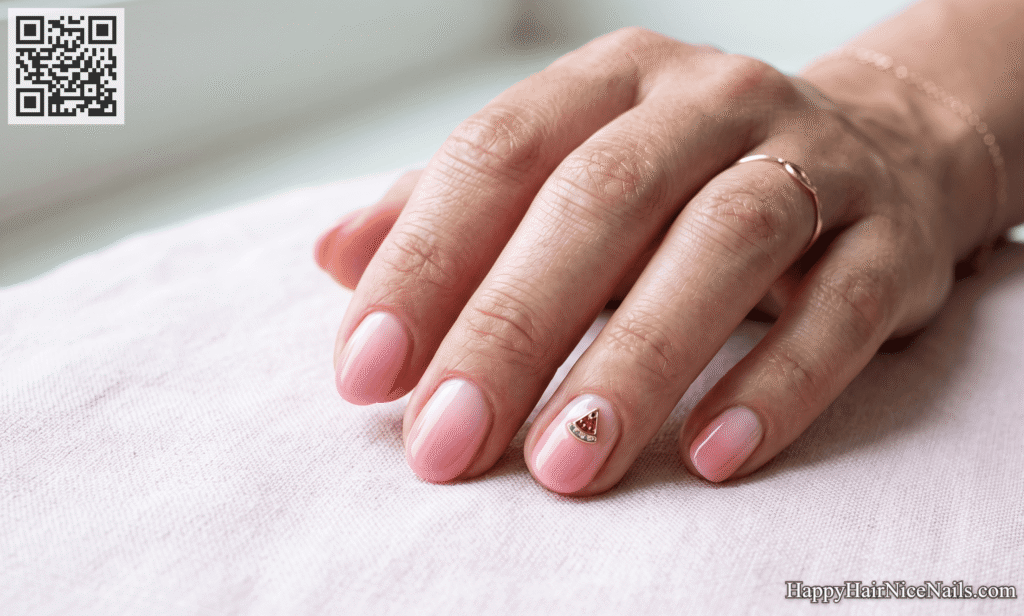 Watermelon Nails Featuring Mini Fruit Charm