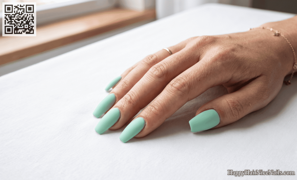Mint Green Matte Watermelon Nails