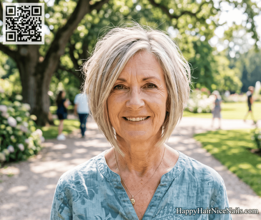 Messy Inverted Bob Hairstyles for Women Over 50