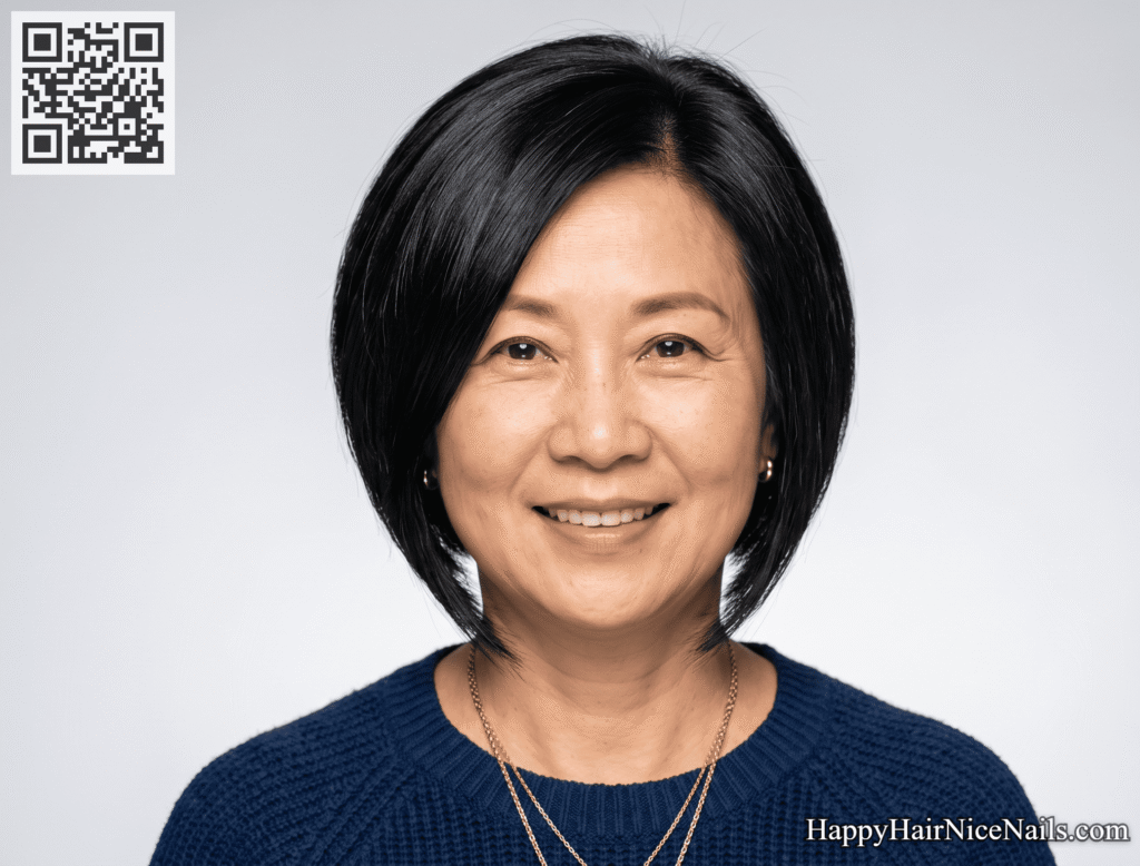 Round, oblong Bob Hairstyles for Women Over 50
