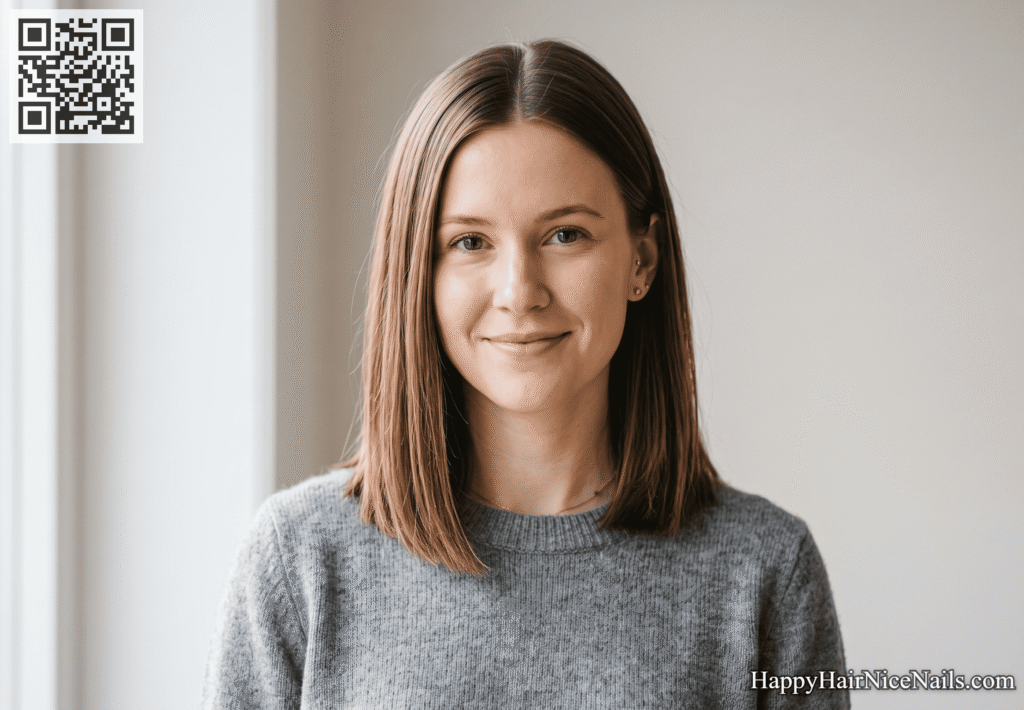 Center-Part Long Bob Hairstyle