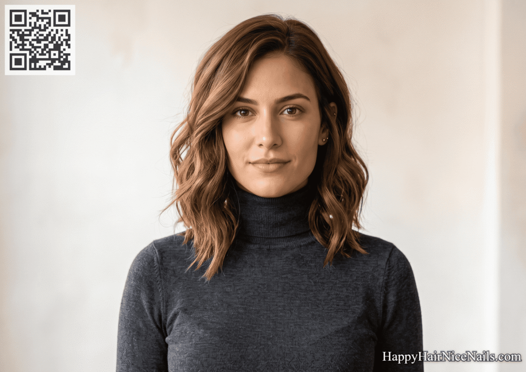 Graduated Wavy Lob Hairstyles for Square Faces