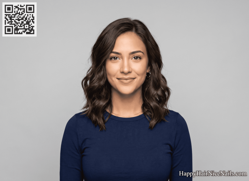 V-Shaped Wavy Lob Hairstyles for Heart Faces