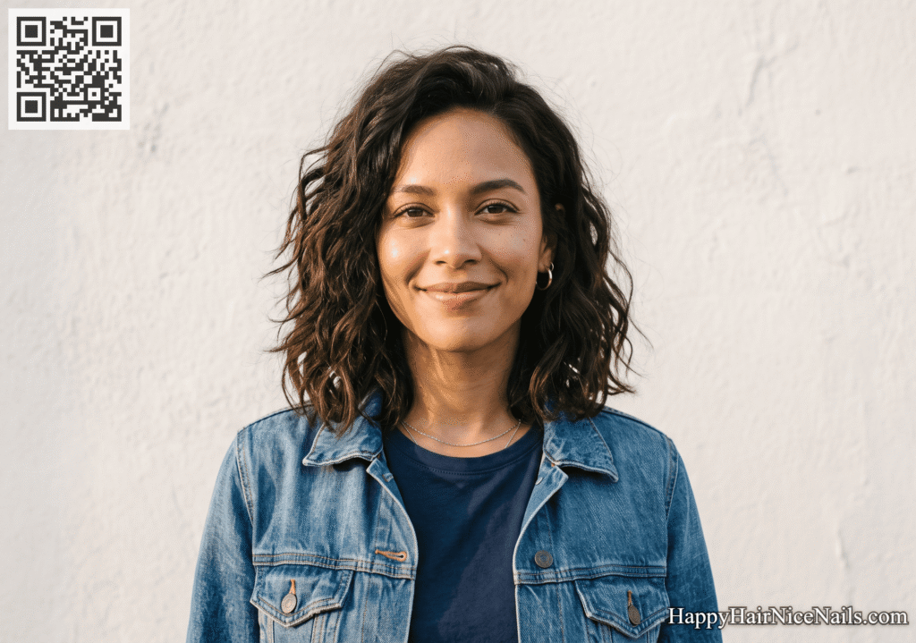 Choppy Ends Wavy Lob Hairstyles for Thick Hair